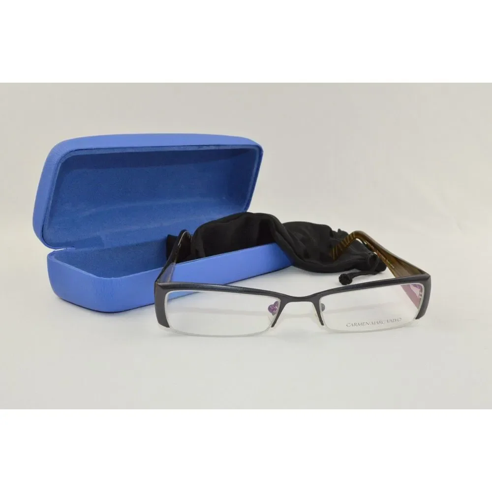New Carmen Marc Valvo Eyewear‎ Rx Frame Carina Sz: 51-18-135 Color: Black Amber